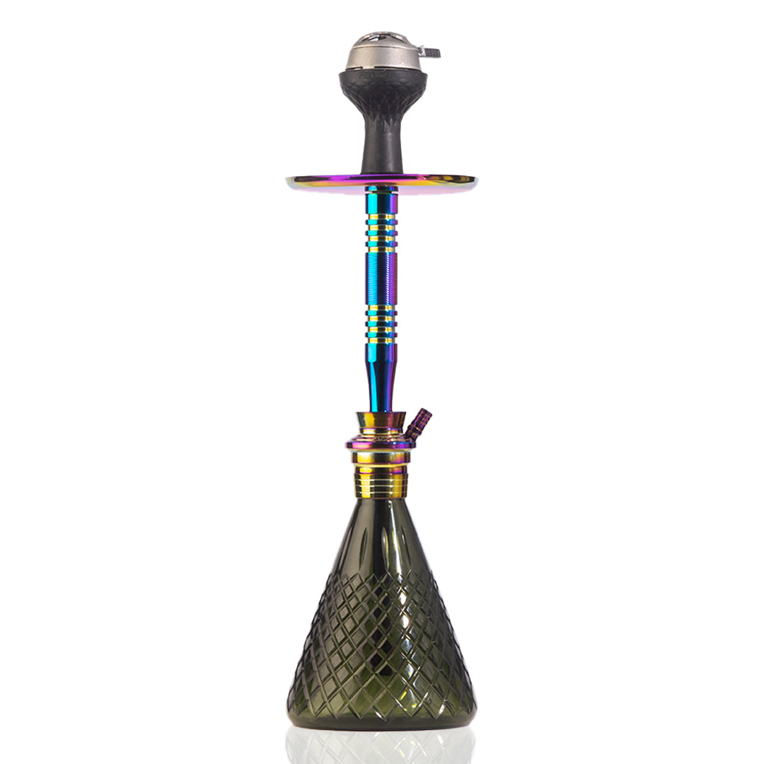 Pablo Hookah with Bag - Black Base / Rainbow Stem