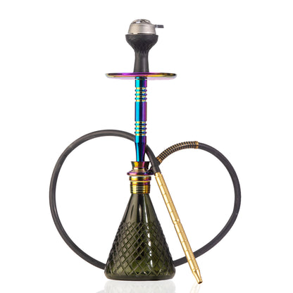 Pablo Hookah with Bag - Black Base / Rainbow Stem