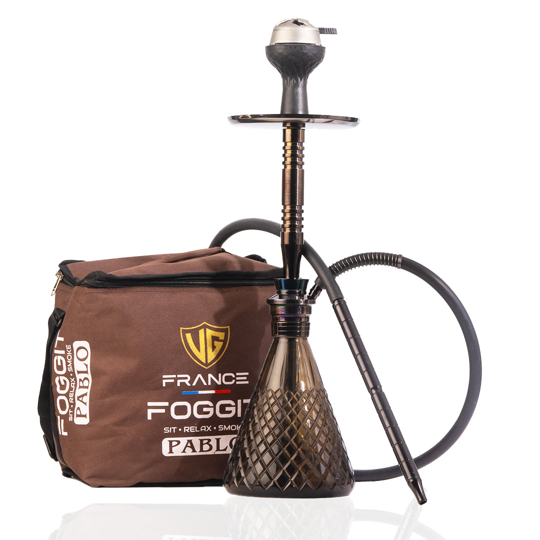 Pablo Hookah with Bag - Grey Base / Black Stem