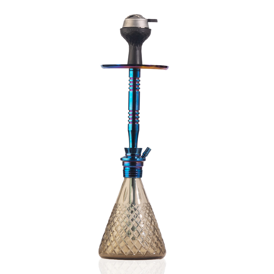 Pablo Hookah with Bag - Grey Base / Blue Stem