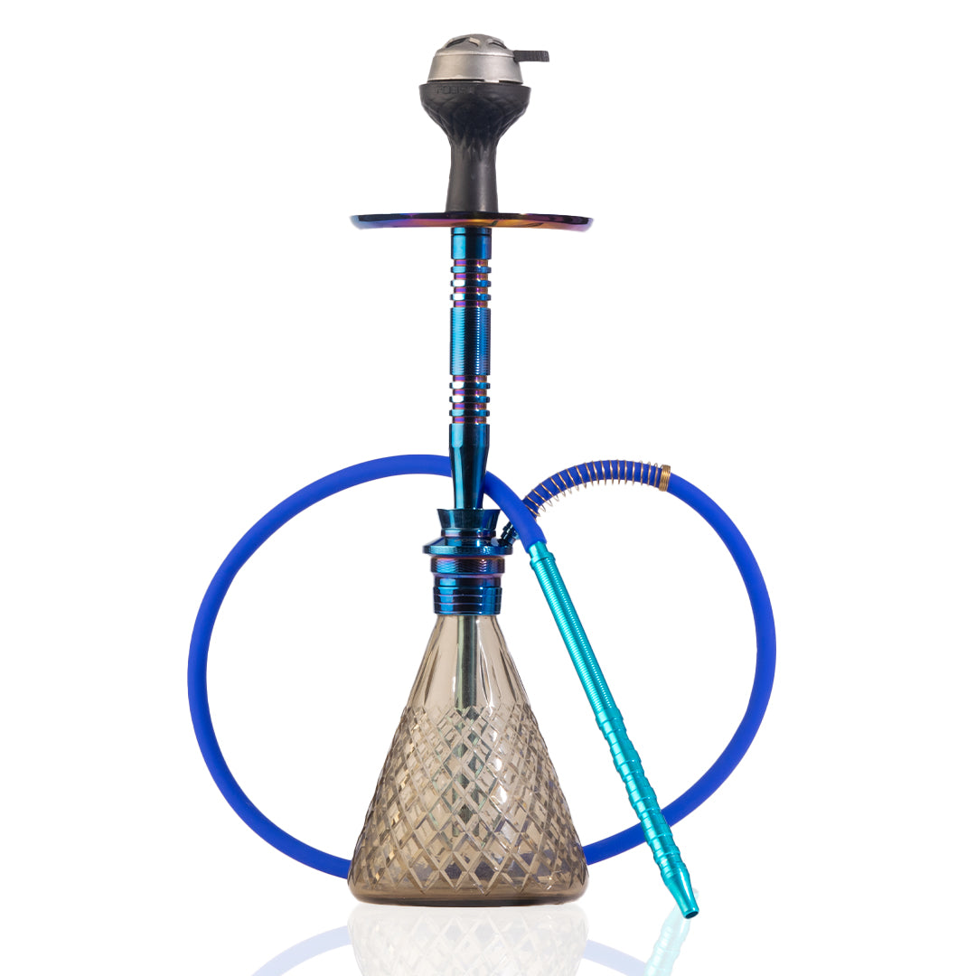 Pablo Hookah with Bag - Grey Base / Blue Stem