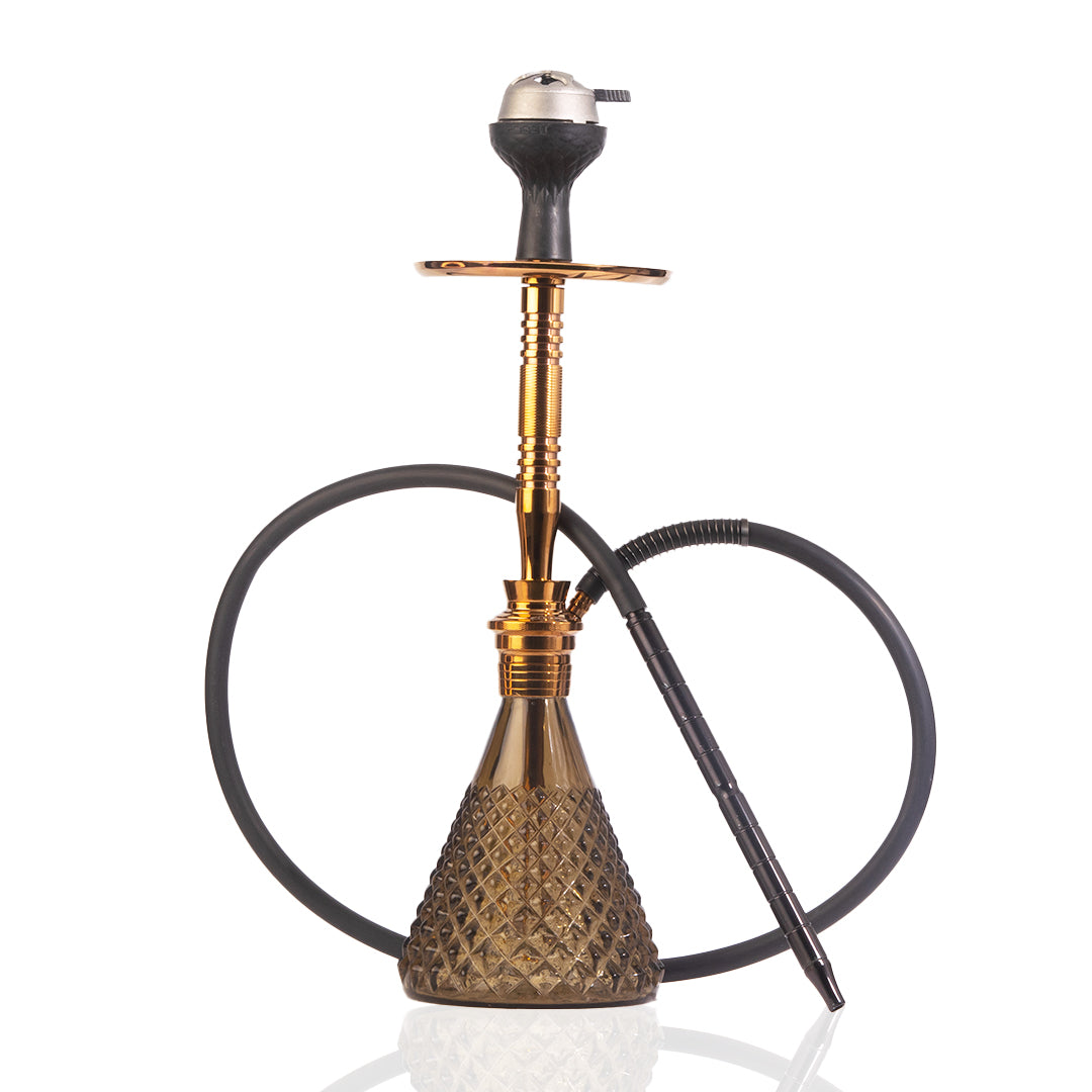 Pablo Hookah with Bag - Grey Base / Gold Stem