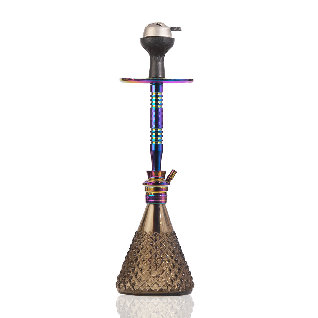 Pablo Hookah with Bag - Grey Base / Rainbow Stem