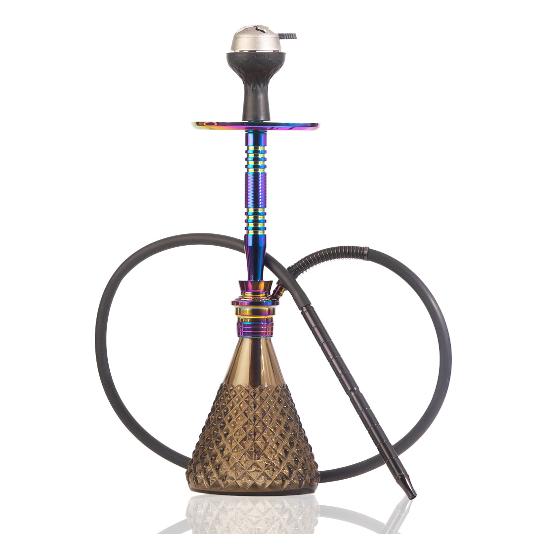 Pablo Hookah with Bag - Grey Base / Rainbow Stem