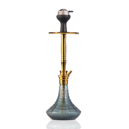 Pablo Hookah with Bag - Sky Blue Base / Gold Stem