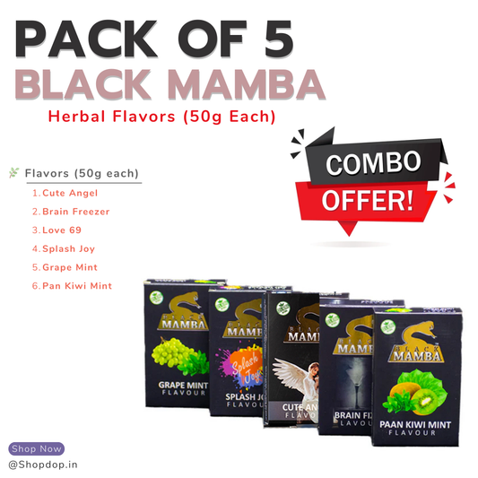 Black Mamba Herbal Mix Hookah Flavors (Pack of 5)