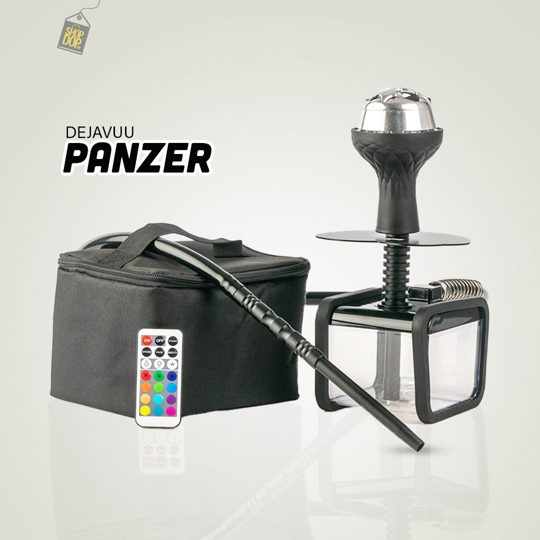 Panzer Hookah with Bag & LED Light - Black