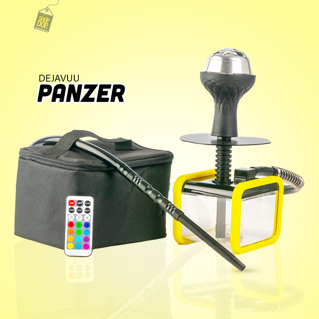 Panzer Hookah with Bag & LED Light - Yellow