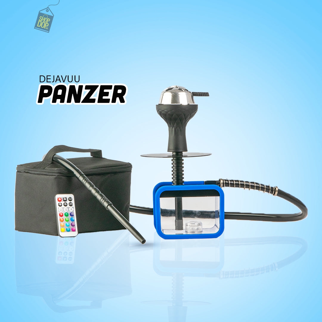 Panzer Hookah with Bag & LED Light - Blue