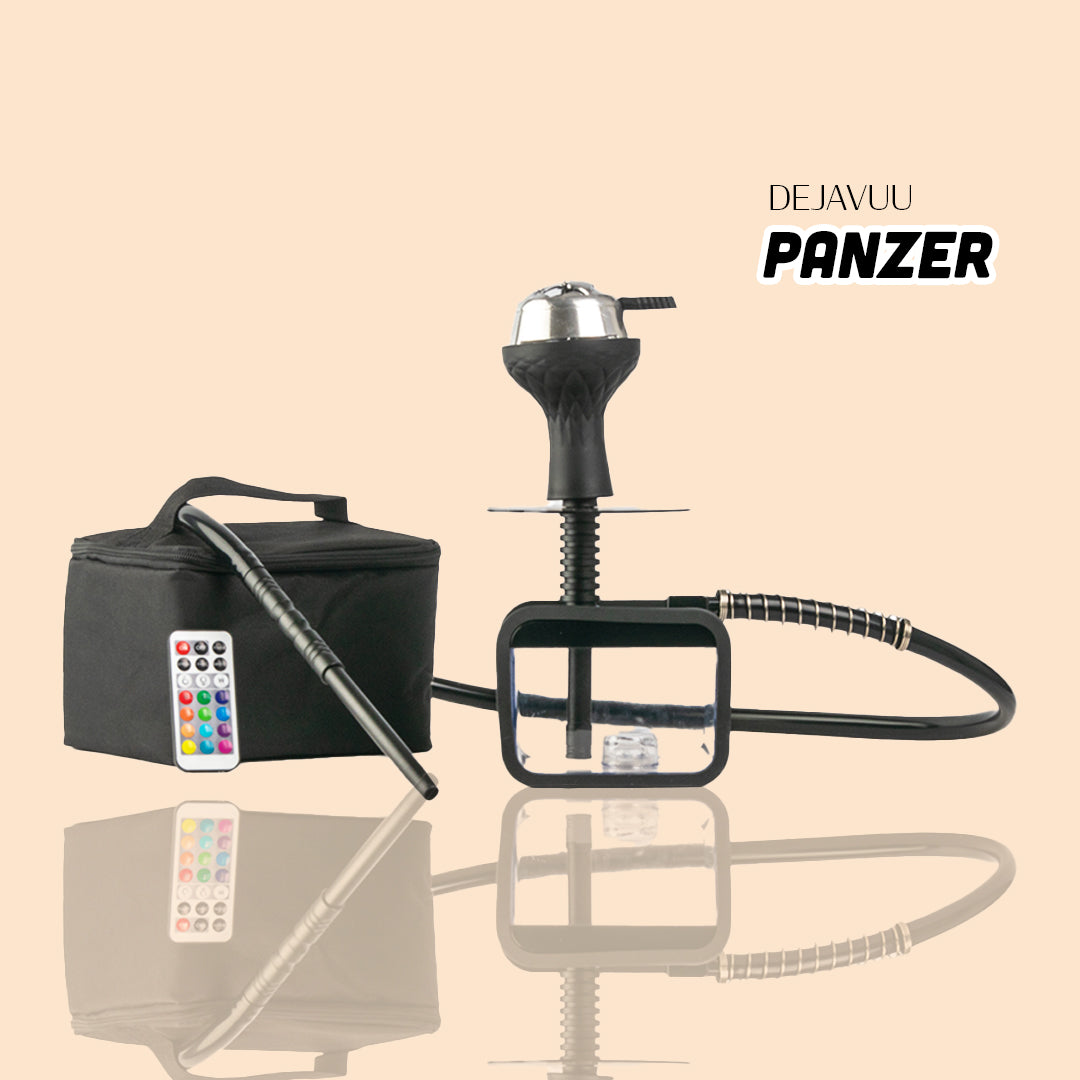 Panzer Hookah with Bag & LED Light - Black