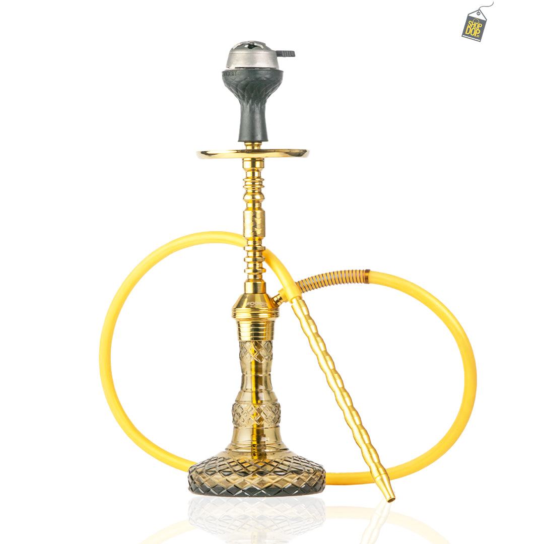 Persian Carafe Hookah with Bag - Gold Stem / Grey Base