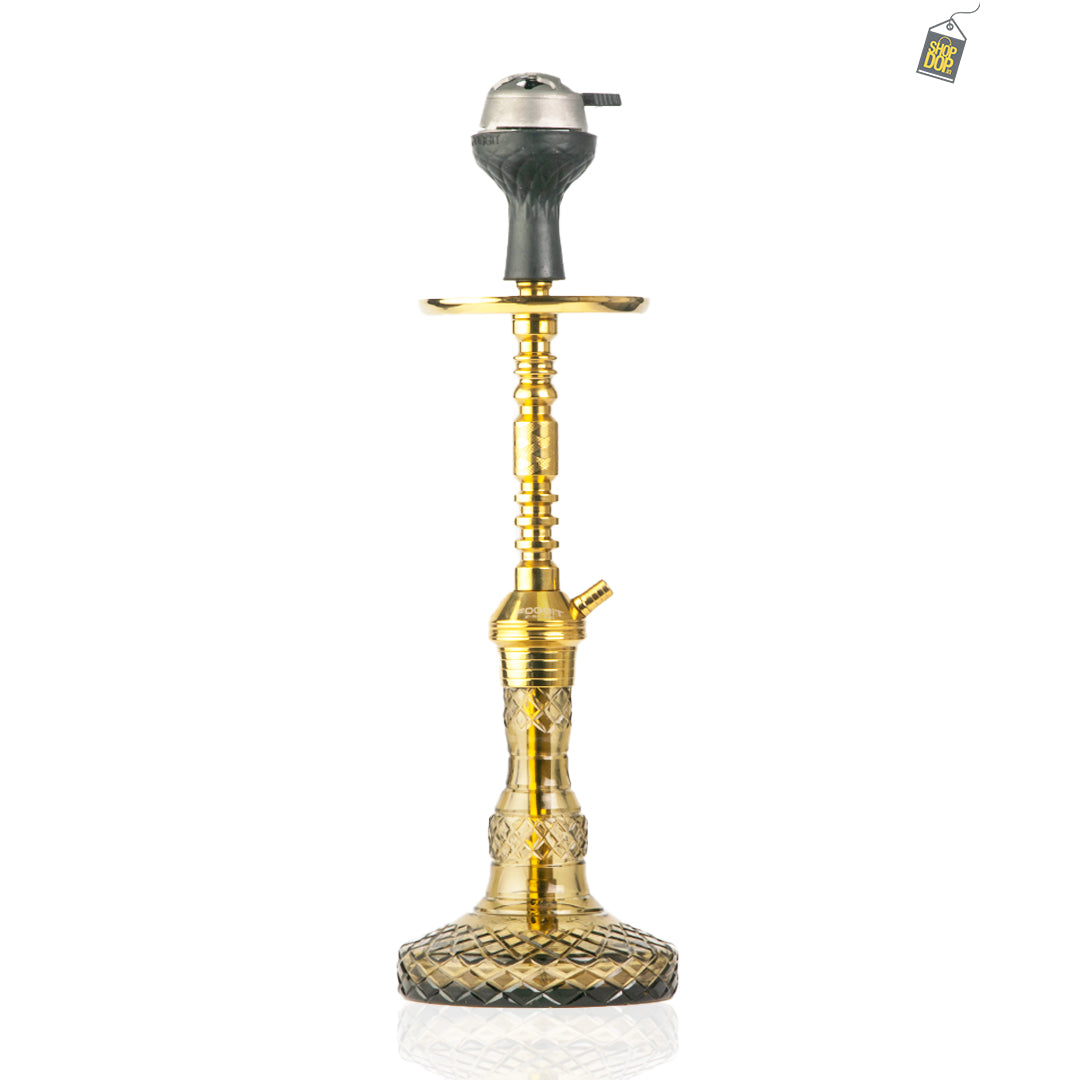 Persian Carafe Hookah with Bag - Gold Stem / Grey Base