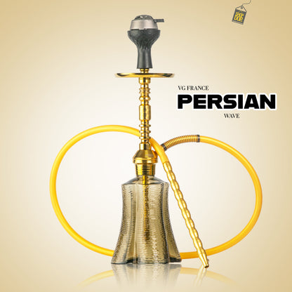 Persian Jewel Hookah with Bag - Gold Stem / Grey Base