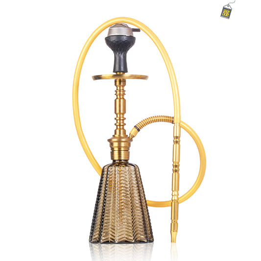 Persian Jewel 2.0 Hookah with Bag - Gold Stem / Grey Base