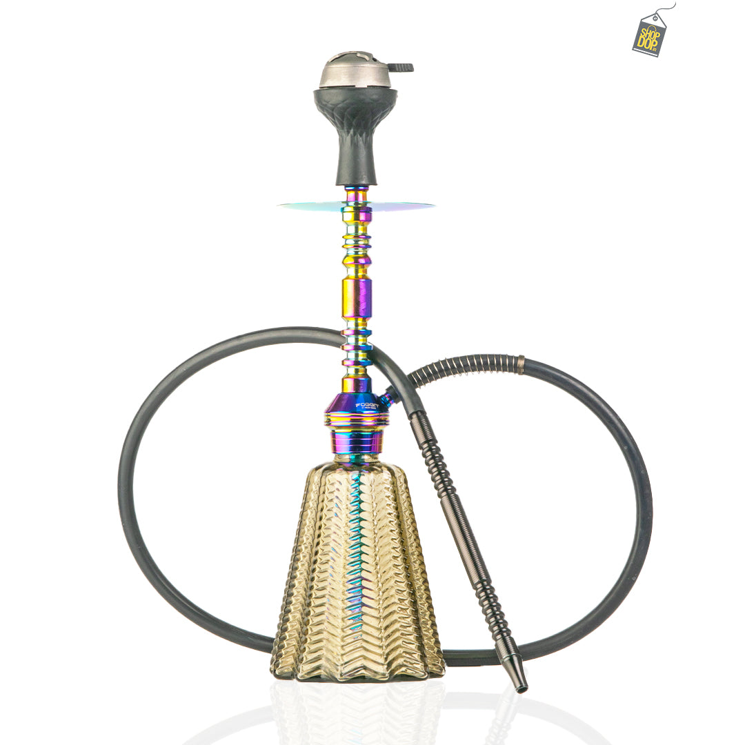 Persian Jewel Hookah with Bag - Rainbow Stem / Grey Base