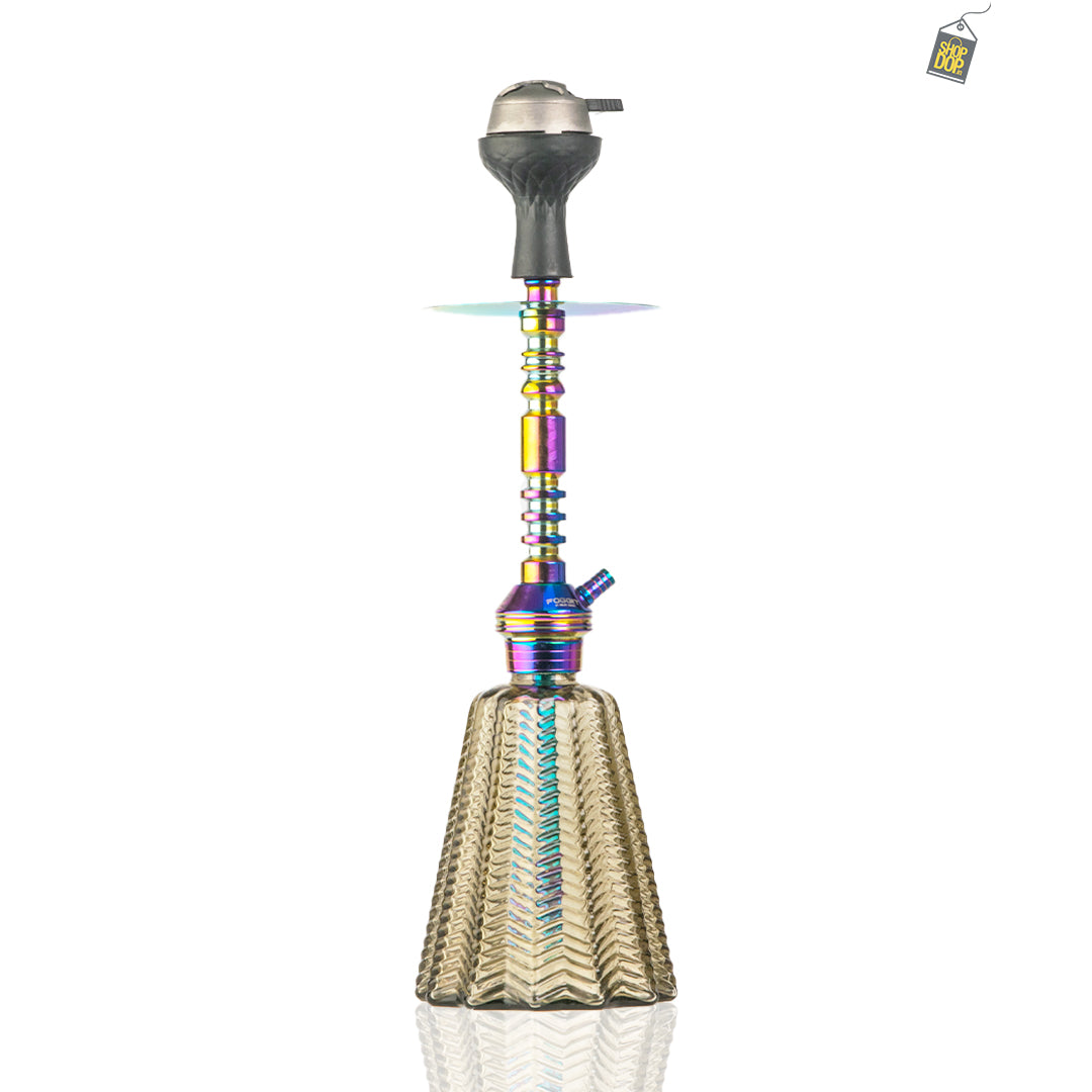 Persian Jewel Hookah with Bag - Rainbow Stem / Grey Base