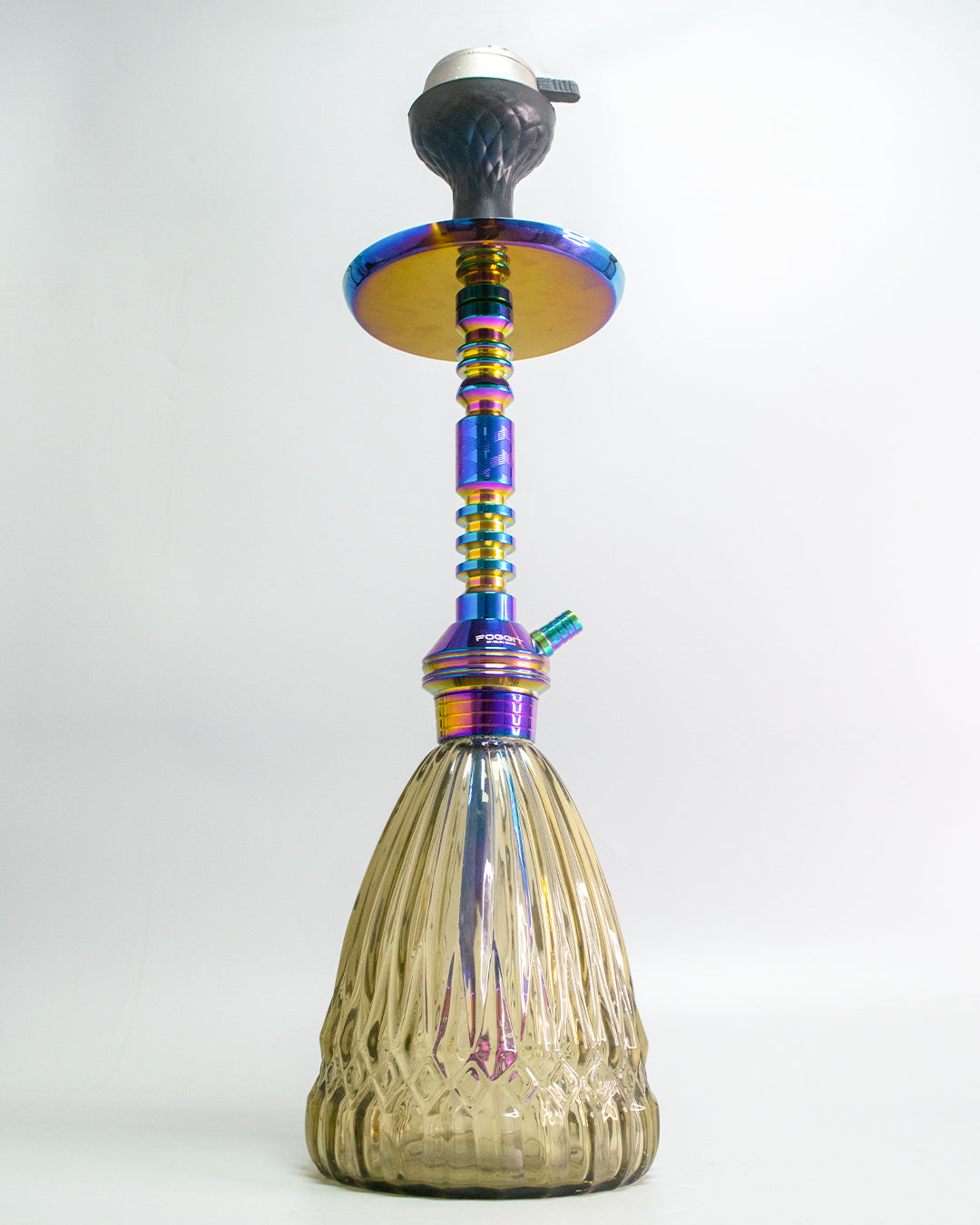 Persian Prism Hookah with Bag - Rainbow Stem / Grey Base