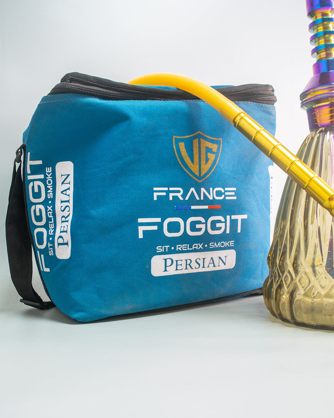 Persian Prism Hookah with Bag - Rainbow Stem / Grey Base