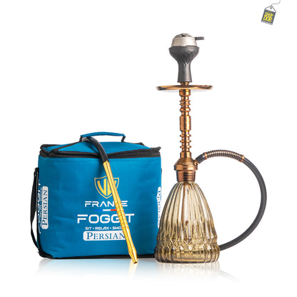 Persian Prism Hookah with Bag - Bronze Stem / Grey Base