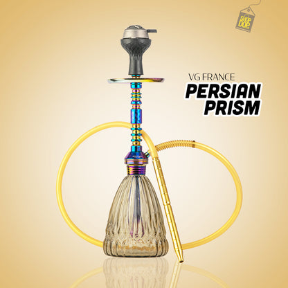 Persian Prism Hookah with Bag - Rainbow Stem / Grey Base