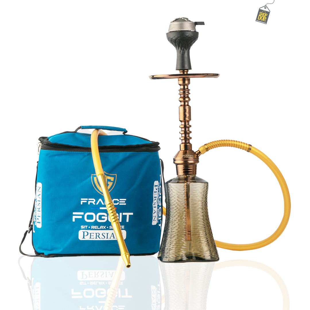 Persian Wave Hookah with Bag - Bronze Stem / Grey Base