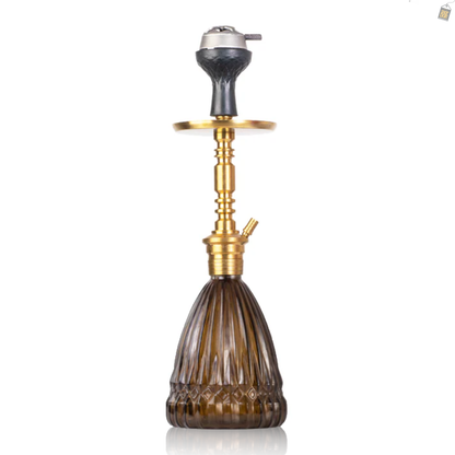 Persian Prism Hookah with Bag - Gold Stem / Brown Base