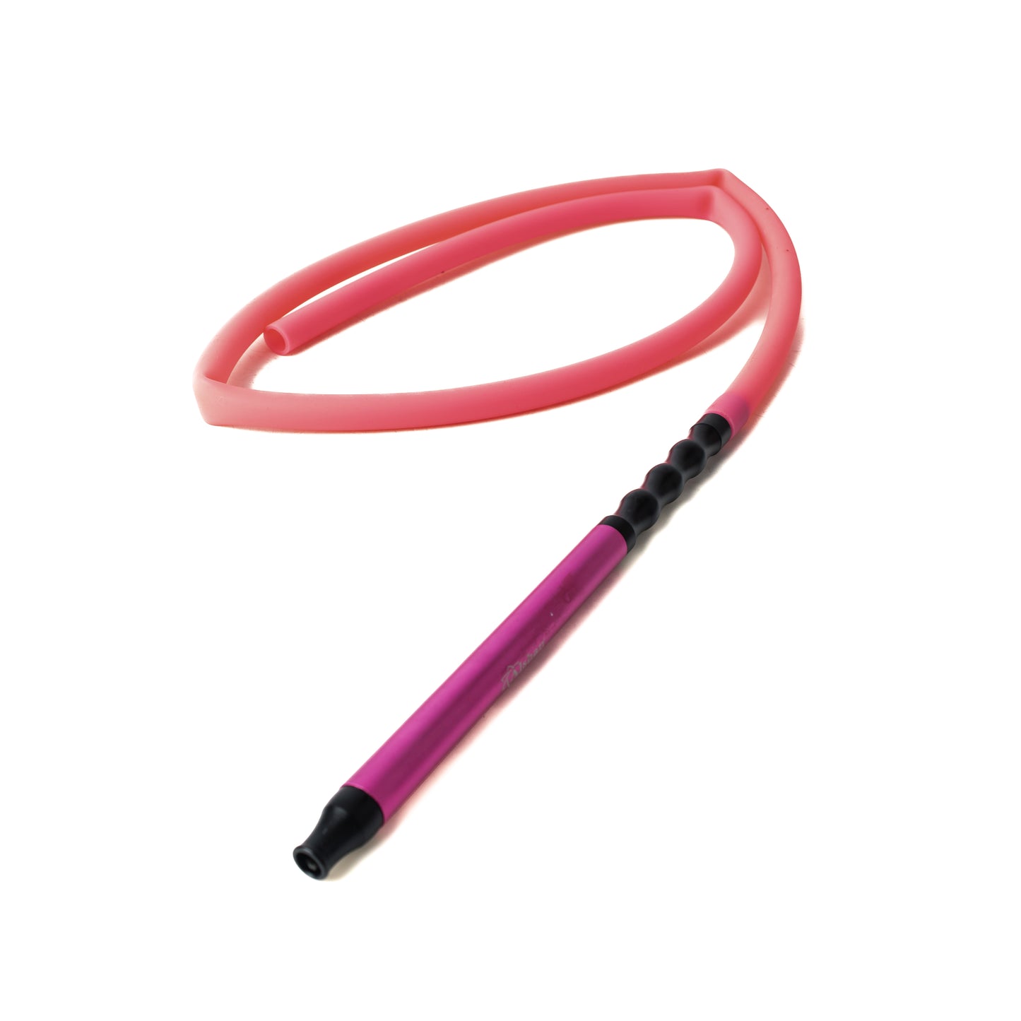 Pink Silicone Hookah Pipe - Purple Handle