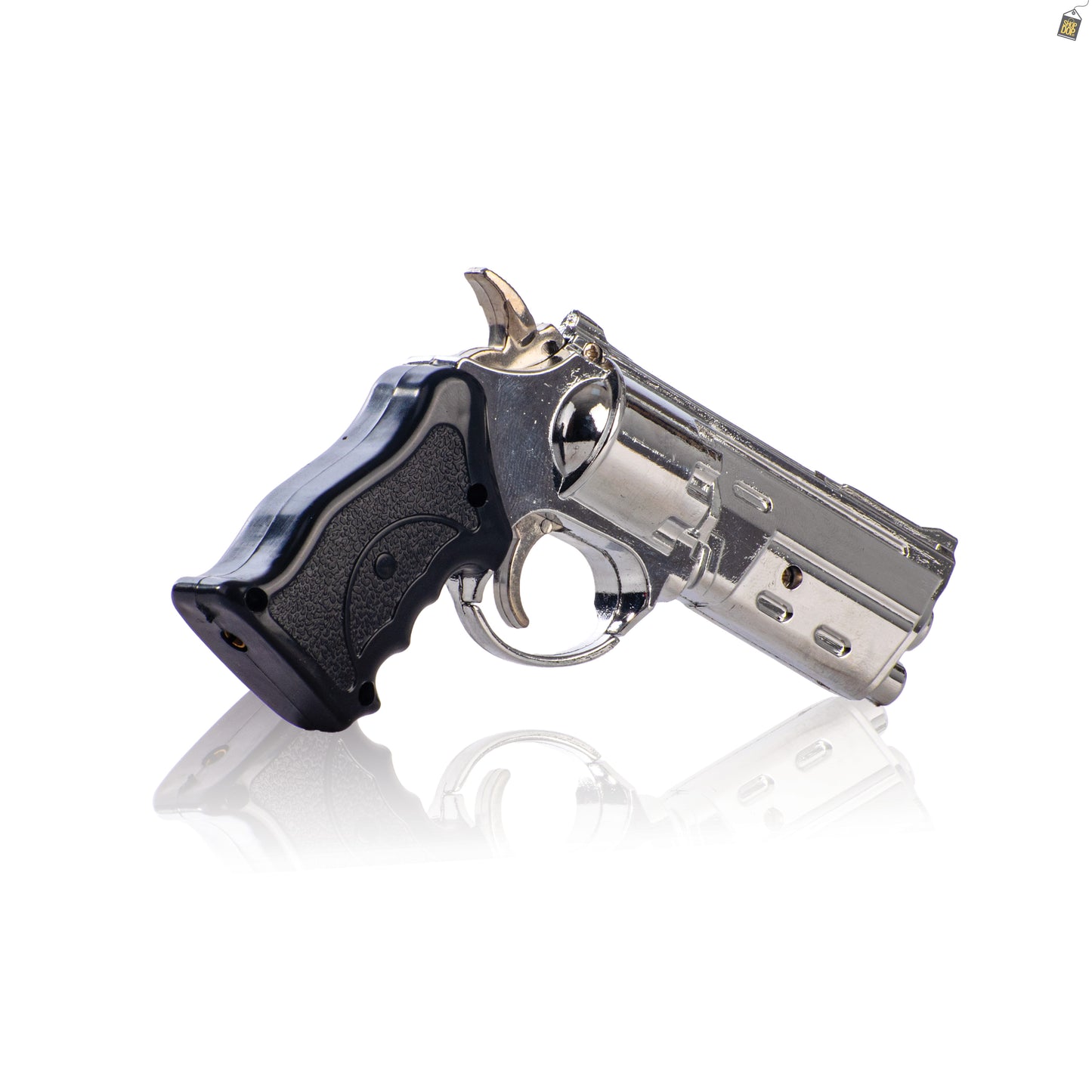 Pistol Flash Light Lighter - Silver