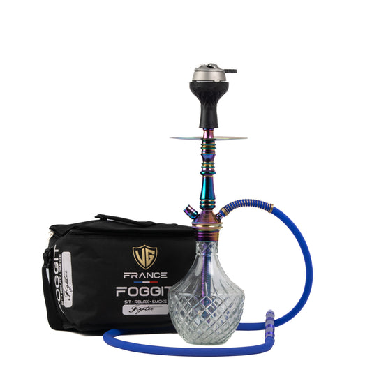 Pitcher Hookah with Bag (Fighter Series) - Transparent Base / Rainbow Stem