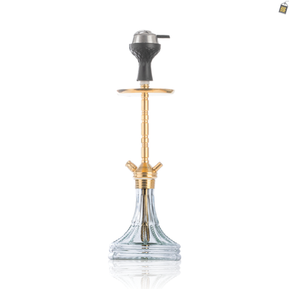 Fighter Hookah R2 2.0 - Gold Stem / Transparent Asterisk Base