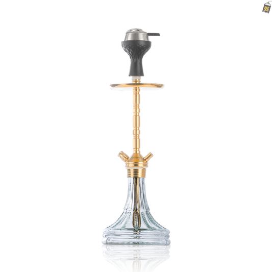 Fighter Hookah R2 2.0 - Gold Stem / Transparent Asterisk Base