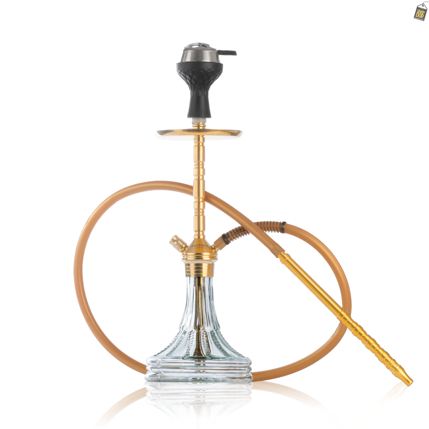 Fighter Hookah R2 2.0 - Gold Stem / Transparent Asterisk Base