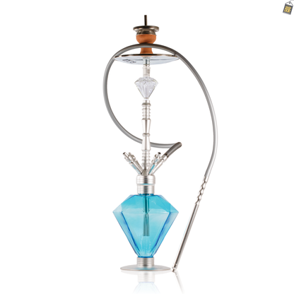 R2 Diamond 4 Pipe Hookah - Silver