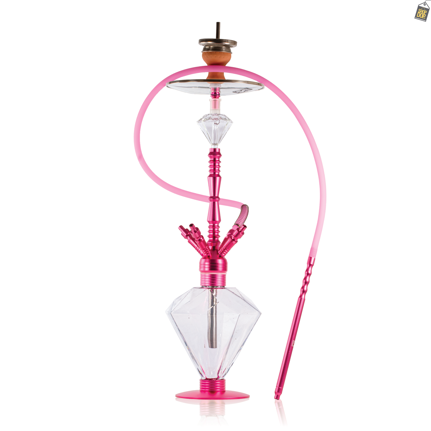 R2 Diamond 4 Pipe Hookah - Pink