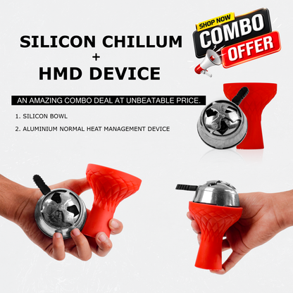 Red Silicon Chillum + HMD Device Combo