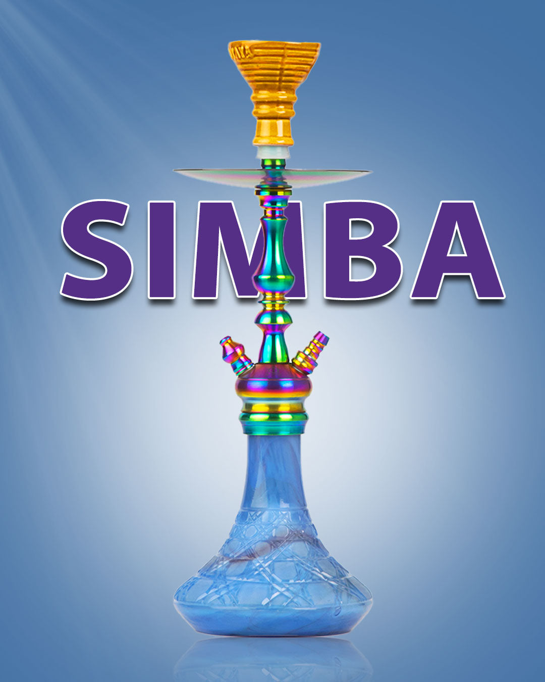 COCOYAYA Simba Hookah - Sky Blue Base/Rainbow Stem