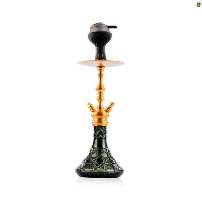 COCOYAYA Simba Hookah with Camel Bag - Gold Stem / Emerald Green Base