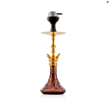 COCOYAYA Simba Hookah with Light Grey Bag - Gold Stem / Light Purple Base