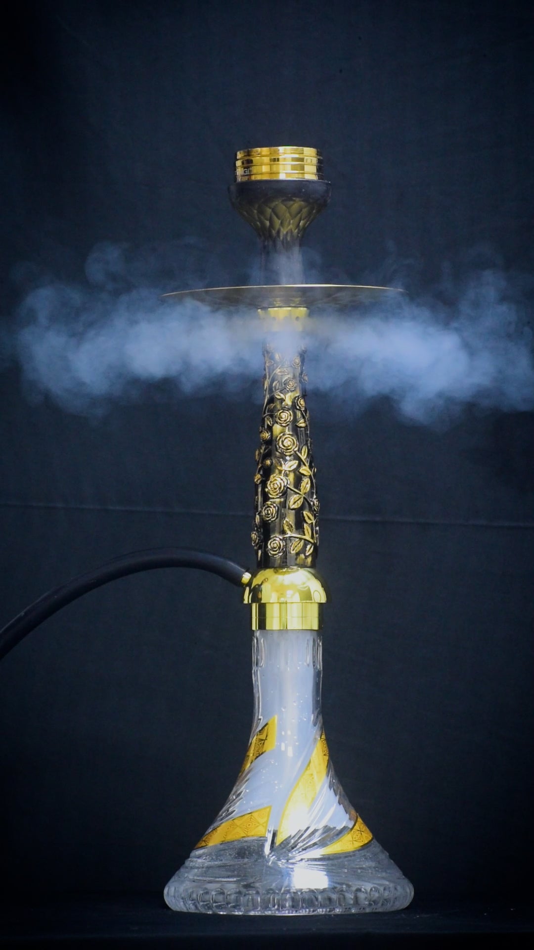 Floral X Hookah - Gold