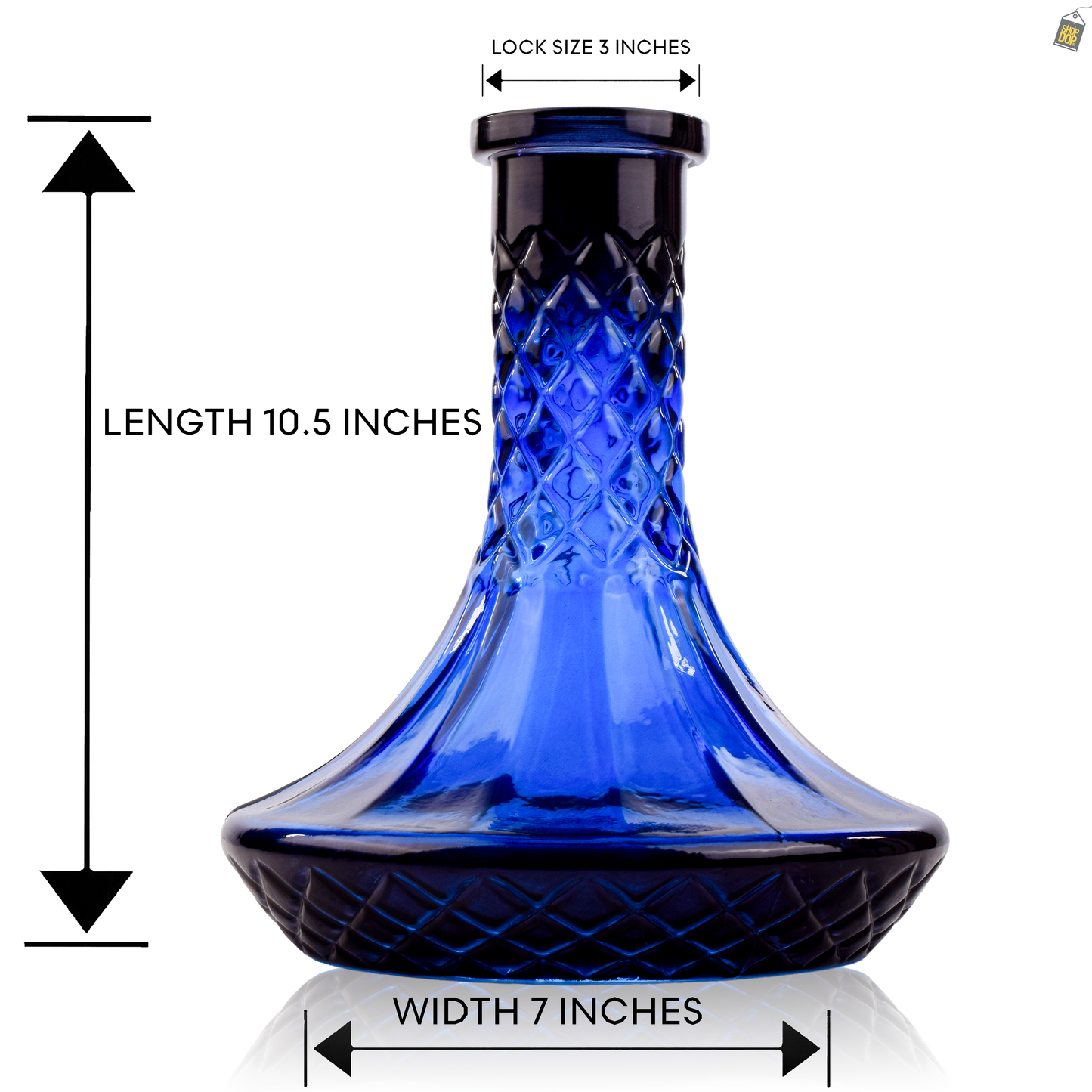 Serpent Hookah Glass Replacement Base - Blue (Rubber)