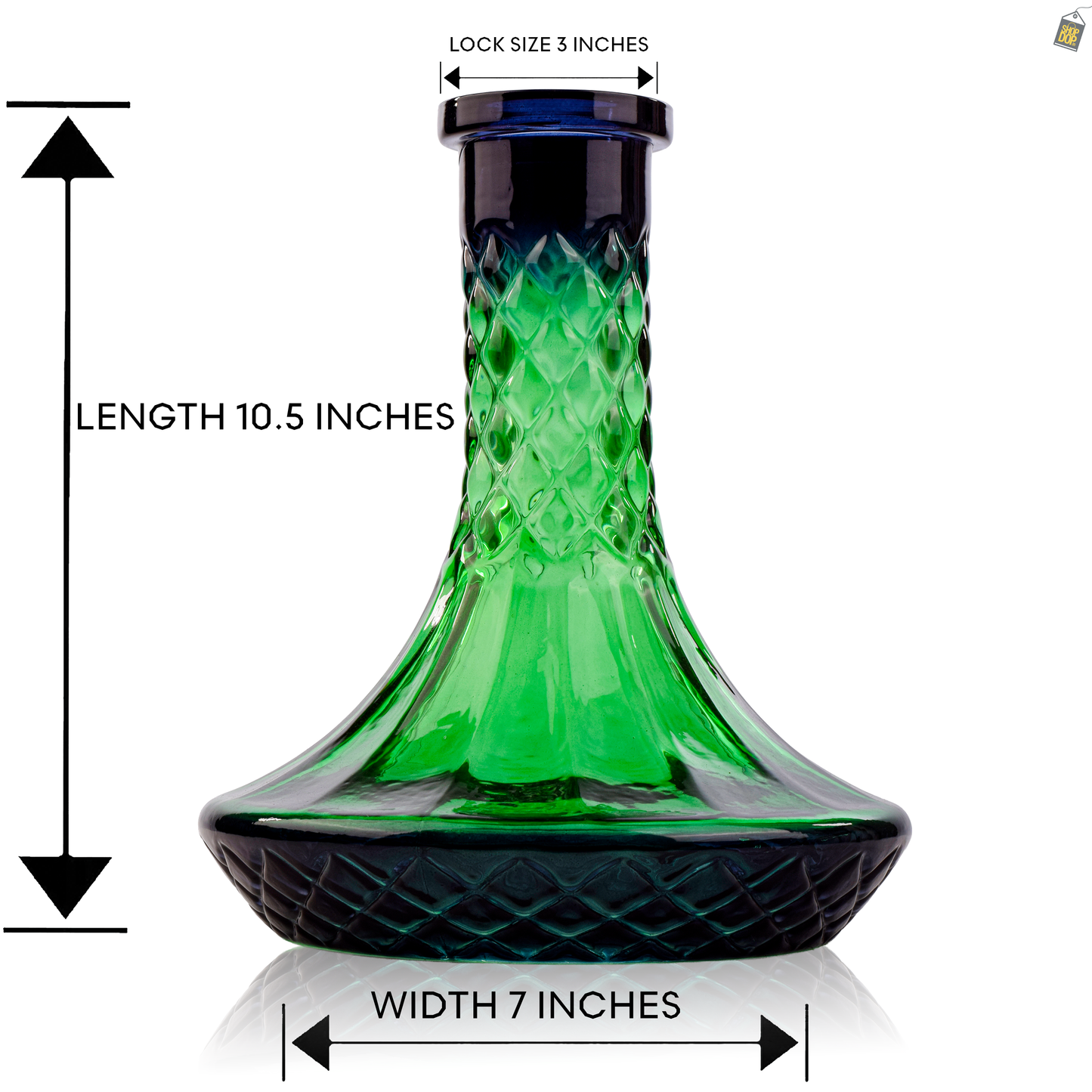 Serpent Hookah Glass Replacement Base - Green (Rubber)