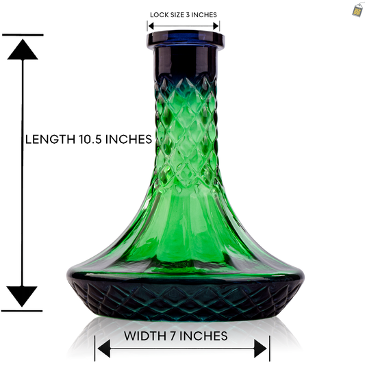Serpent Hookah Glass Replacement Base - Green (Rubber)