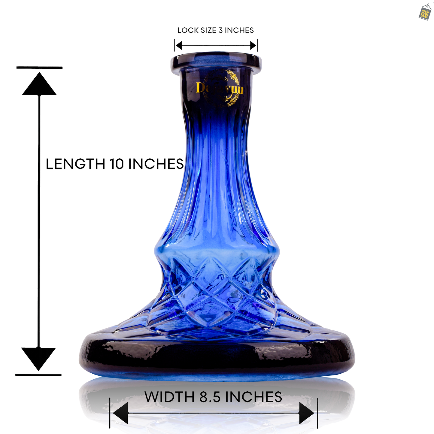 Shentai Hookah Glass Replacement Base - Blue (Rubber)