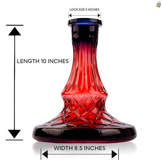 Shentai Hookah Glass Replacement Base - Red (Rubber)