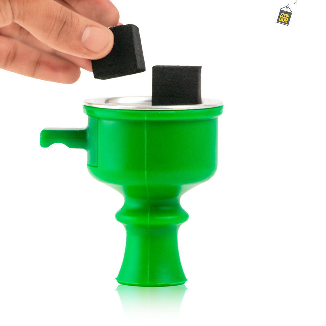 Silicone Pull Drawer Hookah Chillum with Tray - Green