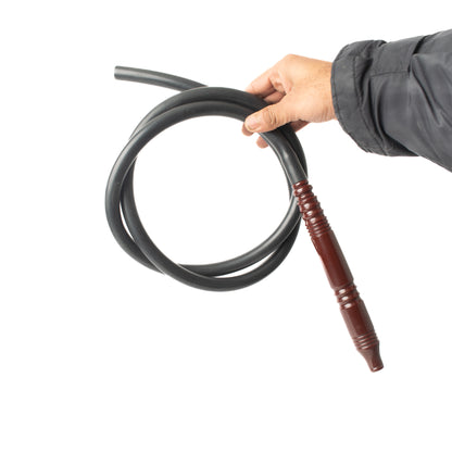 Silicone Pipe for Hookah - Black (Brown Handle)