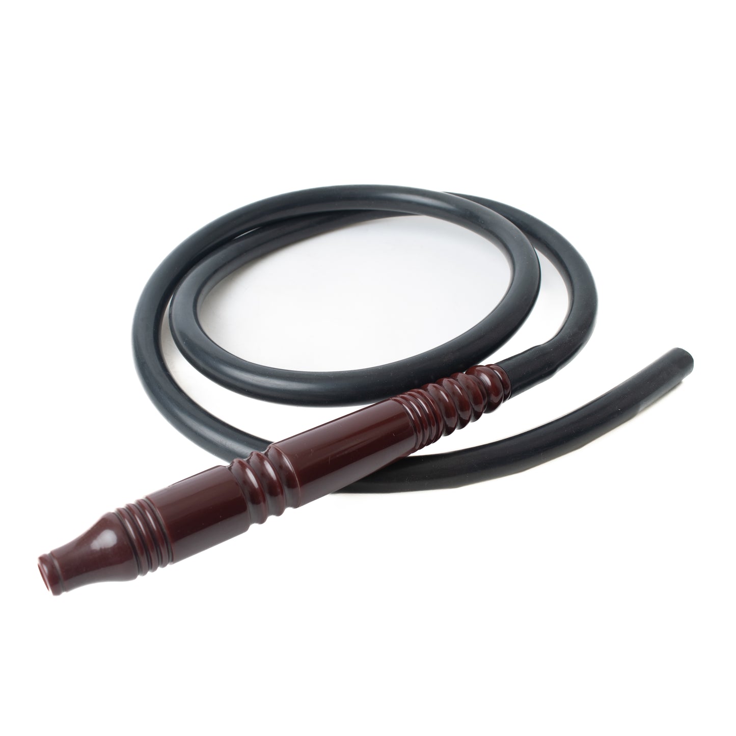 Silicone Pipe for Hookah - Black (Brown Handle)