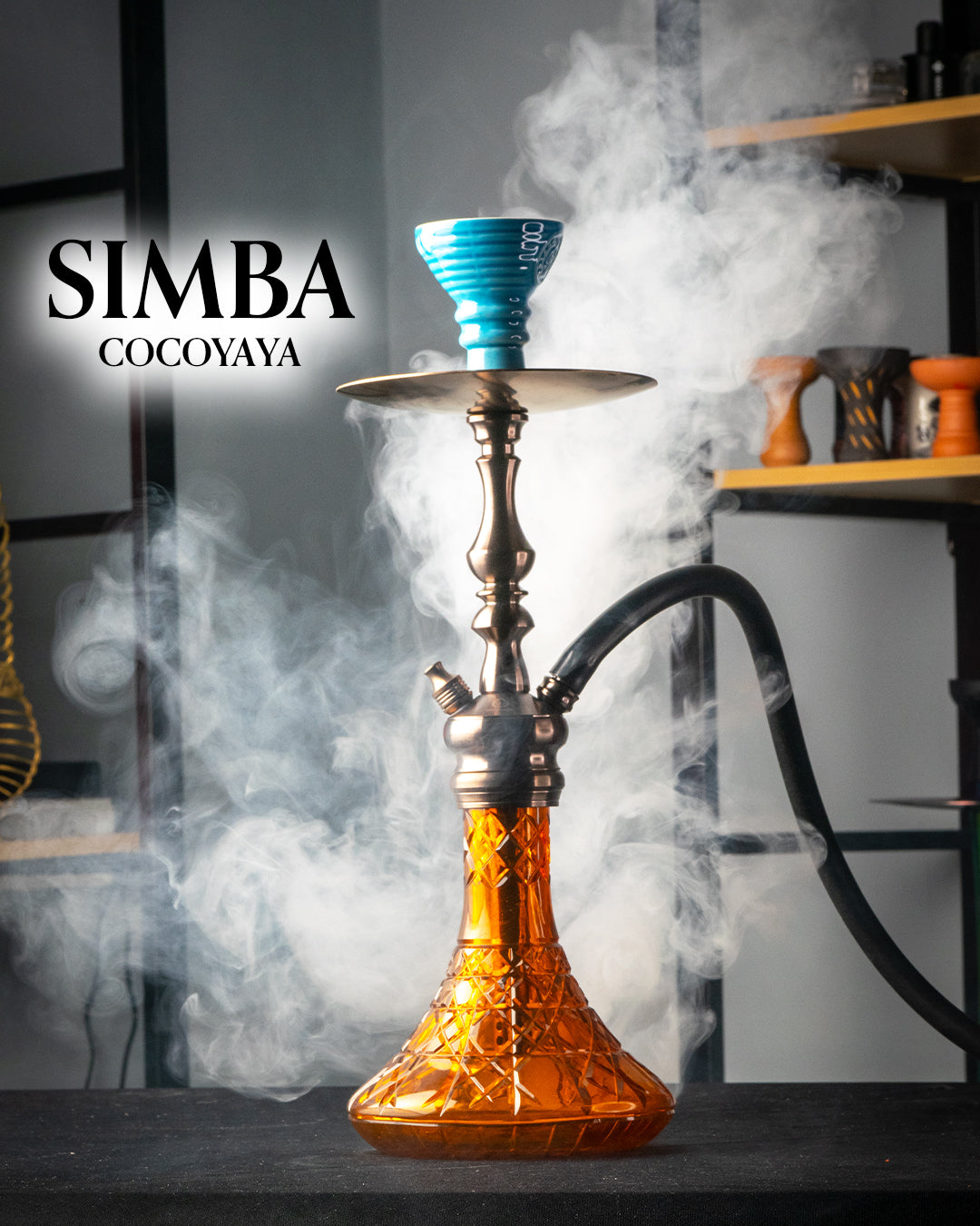 COCOYAYA Simba Hookah - Bronze Stem / Amber Base