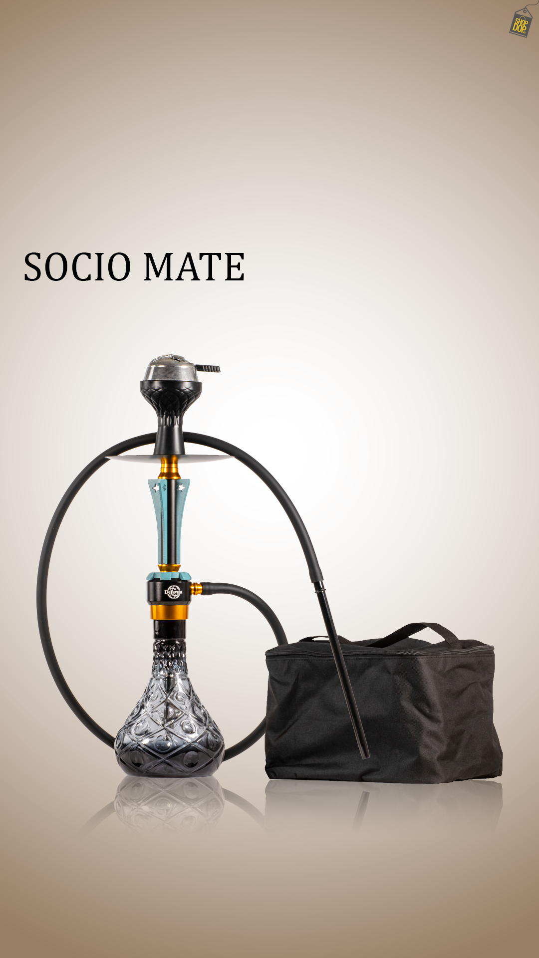 Sociomate Hookah with Bag - Silver