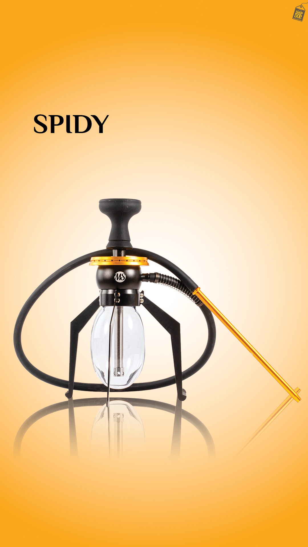 Spidy Hookah with 3 Legs - Golden